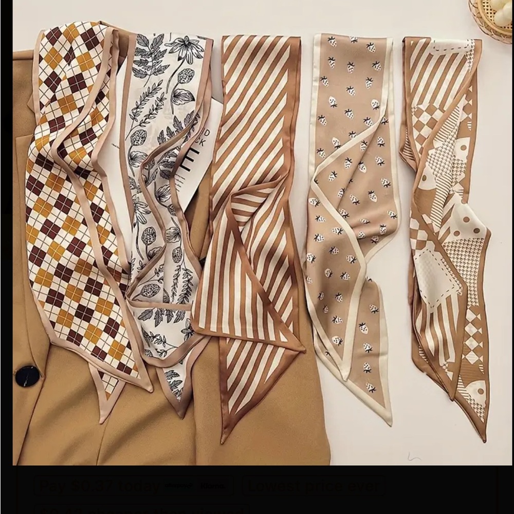 Chic Patterned Silk Scarves Set